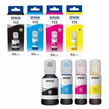 Multipack De 4 Bouteilles D'Encre - Epson - Ecotank 113 - Noir Jaune Cyan Et Magenta - Epson