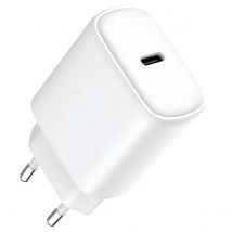 Jaym Chargeur Secteur Rapide Usb-c 20w 3a Power Delivery Et Pps Blanc