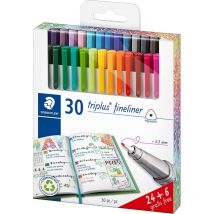 30 Feutres D'Écriture - Pointe Extra-fine - 0.3mm - Staedtler - Triplus Fineliner