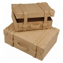 2 Valisettes Vintage En Carton 14 X 7,5 X 5 Cm - Creotime