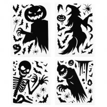 Pack 2 Planches 35cm Vitrophanies Effrayantes Modèles Aléatoires Pour Halloween Décoration Fenêtres Autocollants - Shop-story