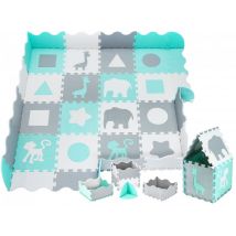 Tapis D'Eveil Bébé, Tapis De Puzzle En Mousse Eva 150*150 - Tapis De Jeu Avec Rebord - Moby System