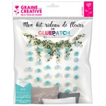 Kit Rideau De Fleurs En Gluepatch Bleu 900x800x80mm - Glue Dots