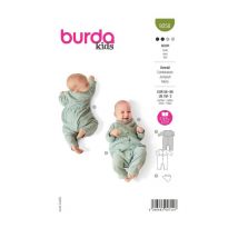 Patron Burda 9258 - Grenouillère Et Foulard Bébé De 56 À 98 Cm Taille N°56-98