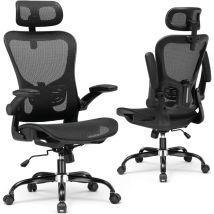 Chaise De Bureau Ergonomique - Mesh - Noir - 56 X 65 X 139,5 Cm - Comhoma