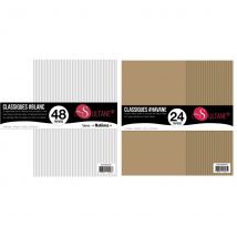 72 Papiers Scrapbooking Blanc + Havane - 300g/ M² - Infocrea