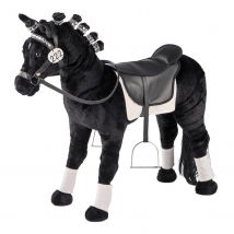 Cheval De Dressage En Peluche À Monter Avec Selle Façon Cuir - Happy People