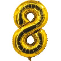 Ballon Aluminium - 85 Cm - Or - Chiffre 8 - P'tit Clown