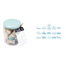 Tampon En Bois Mots Doux 1,8 Cm Bocal 15 Pièces - Megacrea DIY