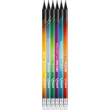 6 Crayons Graphite - Hb - Avec Embout Gomme - Scolaire - Maped Black'peps
