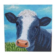 Crystal Art Kit Carte Broderie Diamant 18x18cm Vache - Crystal Art