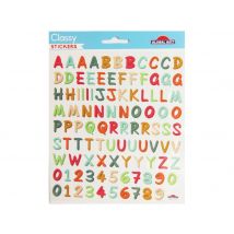 102 Autocollants - Alphabet & Chiffres - Couleurs Naturelles - Global Gift