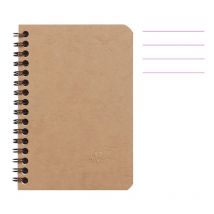 Carnet - 9x14 Cm - Lignes - 100 Pages - Couverture Marron - Spirale - Clairefontaine