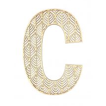 Lettre C En Bois Alphabet Géant Ajouré 24 Cm - Megacrea DIY