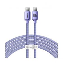 Baseus Câble Usb-c Vers Usb-c 100w Série Crystal Shine Charge Et Synchronisation 2m Lavande