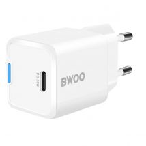 Bwoo Chargeur Secteur Gan Usb C 30w Power Delivery Et Pps Compact Léger Blanc