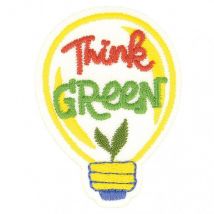 Ecusson Thermocollant Éco Friendly Tissu Bio Think Green 4cm X 4cm - My mercerie
