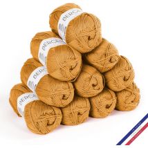 10 Pelotes De Laine - Cuivre - 100% Coton Bio - 3mm - Tricot Et Crochet - Bergère De France - Bergere de France