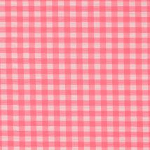 Tissu Vichy Lyna Rose Sur Fond Blanc - Au Mètre