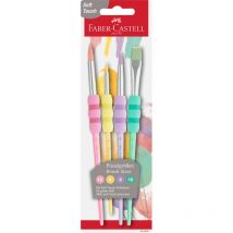 Lot De 4 Pinceaux De Peinture - Ergonomique - Soft Touch - Faber-castell - Faber Castell