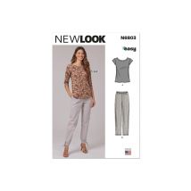Patron New Look 6803 - Hauts Et Pantalons En Maille Taille N°fr 36-46 - NewLook