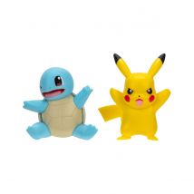 Pokémon - Pack 2 Figurines Battle Figure First Partner Set Carapuce 2, Pikachu 9 - Jazwares
