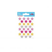 28 Stickers Etoiles - Paillettes - 1,8 Cm - Global Gift