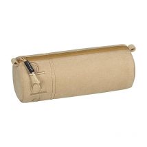 Trousse - Ronde - Beige - Scolaire - 23 X 9 X 8 Cm - Fermeture Éclair - S'Maepp - Bruneau