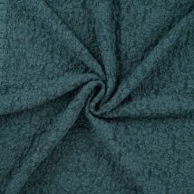 Tissu Dentelle Fleurs Gaufrées Bleu Canard - Au Mètre - Craftine