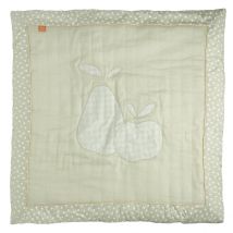 Grand Tapis 100x100 Cm En Lin Vert Tilleul - Sauthon