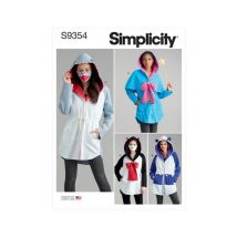 Patron Simplicity 9354 - Costume De Veste Pour Femme Avec Masques Et Chapeau Du 34 Au 52 Fr Taille N°fr : Tp-tg
