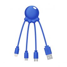 Xoopar Câble 3 En 1 Octopus Usb A/micro Usb & Usb C & Lightning 0,1m Bleu - Xoopar
