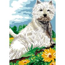 Canevas Antique Westie 32x50 Cm - LUC