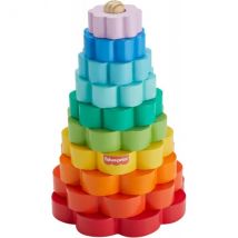 Empileur D'Anneaux En Bois - Pyramide Arc En Ciel - Fisher-price - Hxt77 - Jouet À Empiler Bébé - Fisher Price