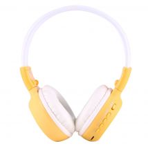 Casque Audio Sans Fil Stéréo Écran Lcd Lecteur Voyant Lumineux Radio Fm Jaune Yonis - Yonis