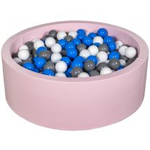 Piscine À Balles Aire De Jeu + 450 Balles Rose Blanc,bleu,gris - Velinda