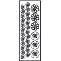 Transfert Thermocollant Velours Fleur Noire 10x30cm - Ki Sign