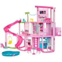 Barbie-maison De Reve-maison De Poupée 3 niveaux, Piscine Et Toboggan Hmx10