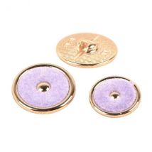 Lot De 3 Boutons Ronds Colorés Lavande - My mercerie