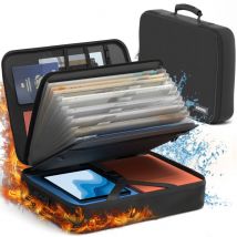 Porte Document Anti Feu & Impermiable Convient Pour Pc 14- 7 Compartiments- Serrure À 3 Chiffres- Mallette- Acropaq - Acropaq