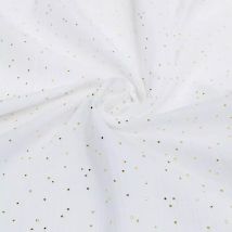 Coupon De Tissu Double Gaze De Coton, Pois Or Glitter - Laize : 130 Cm - Craft Loom