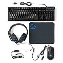 Nedis Pack Gaming 5-en-1 Qwerty Avec Clavier, Souris Et Casque Rétroéclairé Led Noir - NEDIS