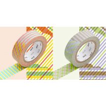 Masking Tape Mt Set Écossais Stripe - Checked - Red X Green - MT Masking Tape