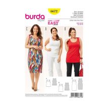 Patron Burda 6672 Tee-shirt Et Robe Du 46 Au 60 Taille N°fr 46-60
