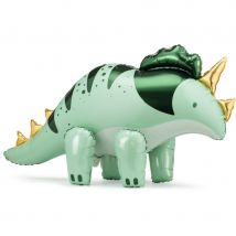 Ballon Aluminium Hélium Triceratops Vert - PartyDeco