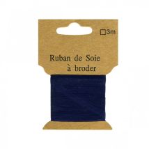 Ruban De Soie À Broder 7mm De 3 Mètres Marin - Mediac