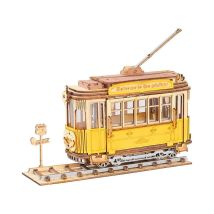 Puzzle 3d Bois | Tram Vintage - Robotime