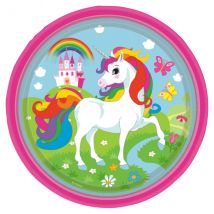 8 Assiettes Licorne Rainbow - RIETHMULLER