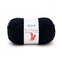 Laine À Chaussettes À Tricoter Eco Socks Life Uni - 100 Gr - Grundl - Certifiée Oeko-tex 03 Noir - Gründl