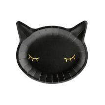 6 Assiettes - Chat Noir - PartyDeco